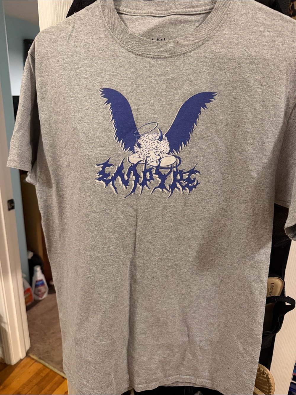 Empyre Gray Short Sleeve Tee with Blue Angel Graphic